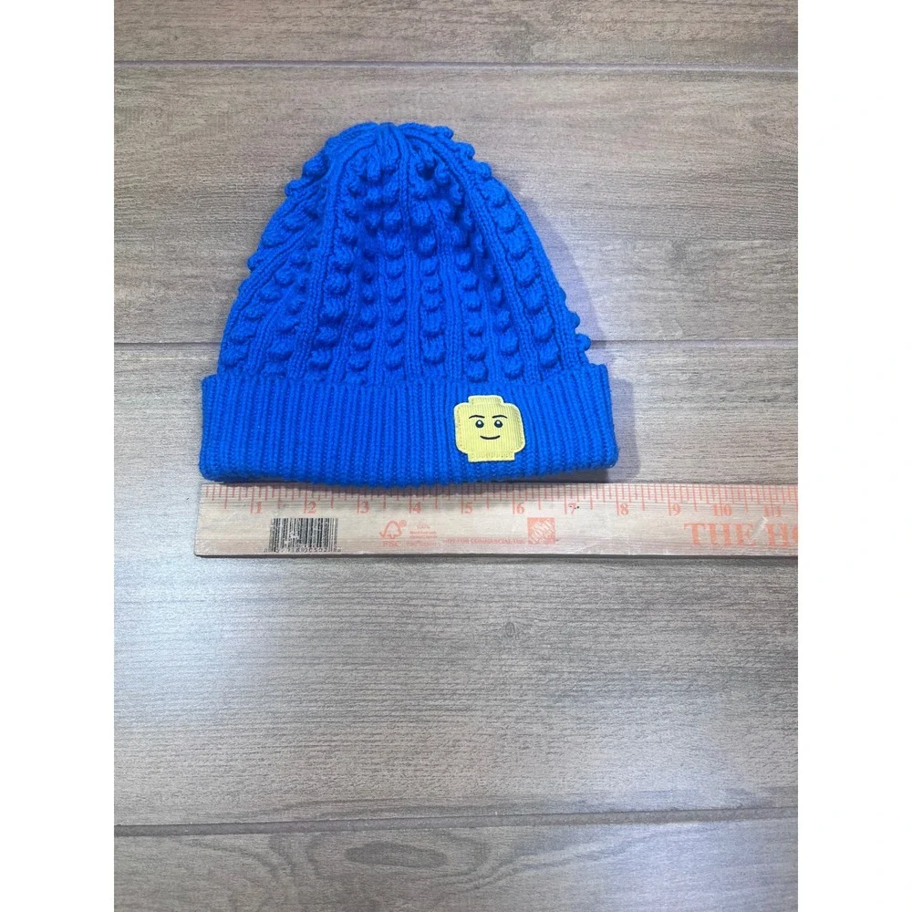 LEGO Kids Blue Knit Beanie Hat‎ with Classic Face OSFM